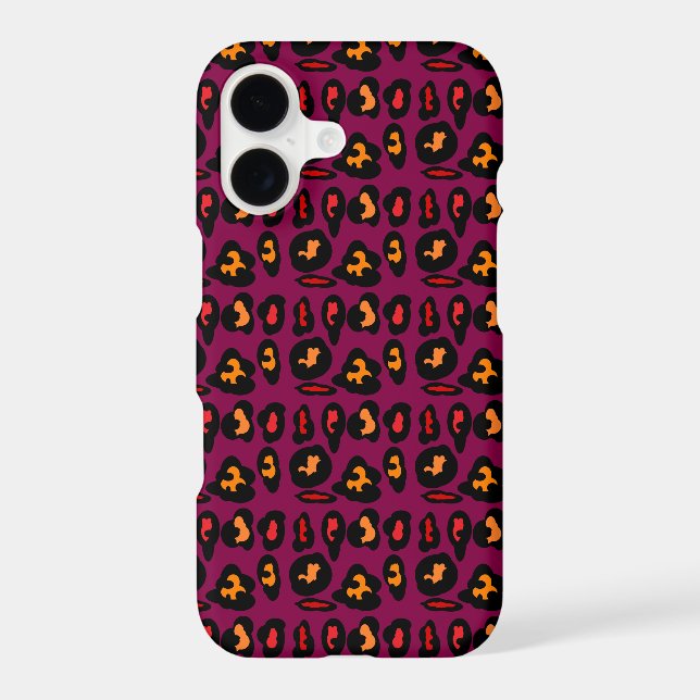 Wine coloured pattern plus black peach red design iphone case (Back)