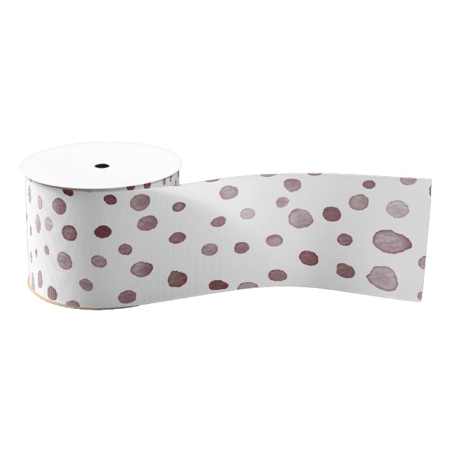 Wine Confetti Watercolor Dots Ribbon (Spool)