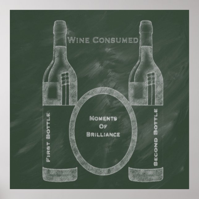 Wine Consumed Pub Chalk Collection by M.A Poster (Front)