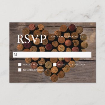 Wine Cork #2 Rustic Rsvp Card by Whimzy_Designs at Zazzle