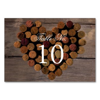 Wine Cork #2 Rustic Table Number Card by Whimzy_Designs at Zazzle