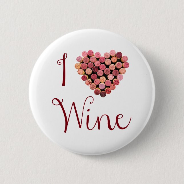 Wine Cork Heart Button (Front)