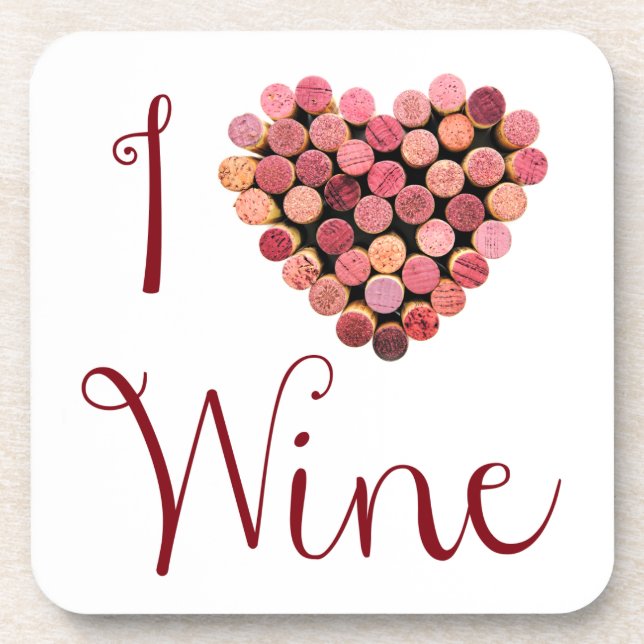 Wine Cork Heart Coasters (Front)