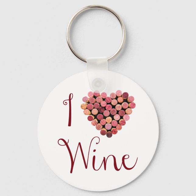 Wine Cork Heart Keychain (Front)