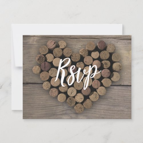 Wine Cork Heart Rsvp Post Card