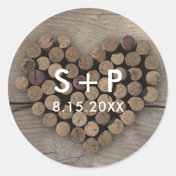 Wine Cork Heart Sticker by Whimzy_Designs at Zazzle