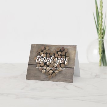 Wine Cork Heart Thank You Notes by Whimzy_Designs at Zazzle