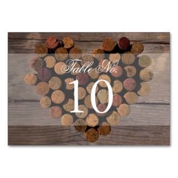Wine Cork - Rustic Table Number Card by Whimzy_Designs at Zazzle