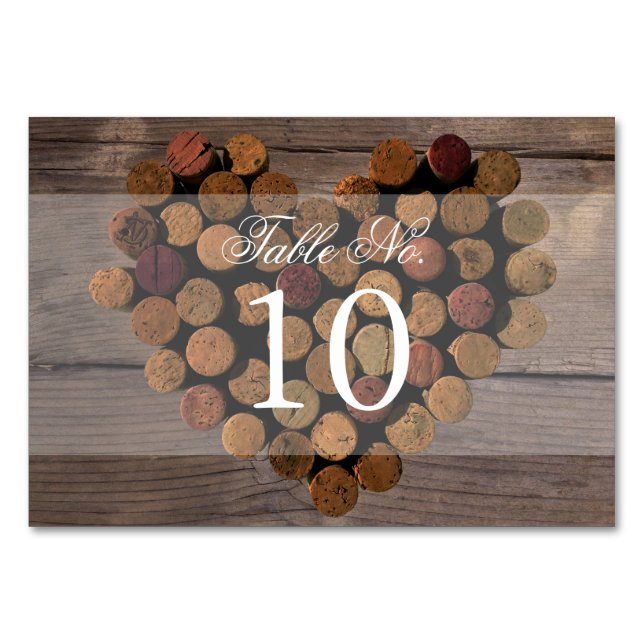 Wine Cork - Rustic Table Number Card (Back)