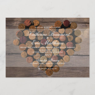 Wine Cork Rustic Wedding Invitation