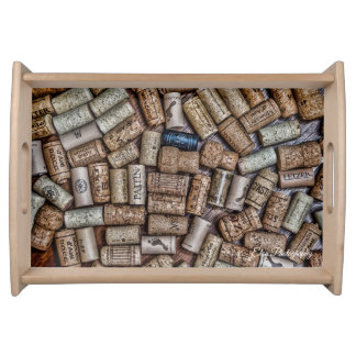 Wine cork serving tray