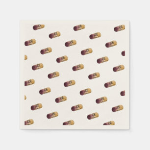 Wine-cork watercolor napkin