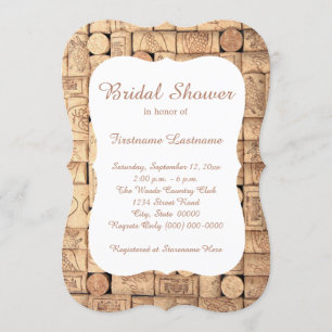 Wine Corks Bridal Shower Invitations