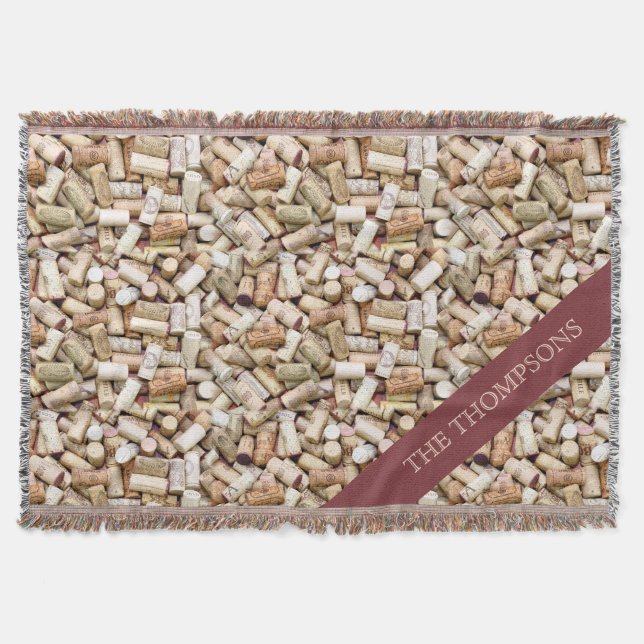 Wine Corks Custom Throw Blanket (Front)