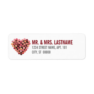 Wine Corks Heart Label