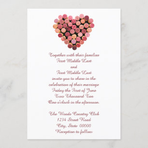 Wine Corks Heart Wedding Invitations