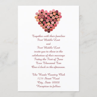 Wine Corks Heart Wedding Invitations