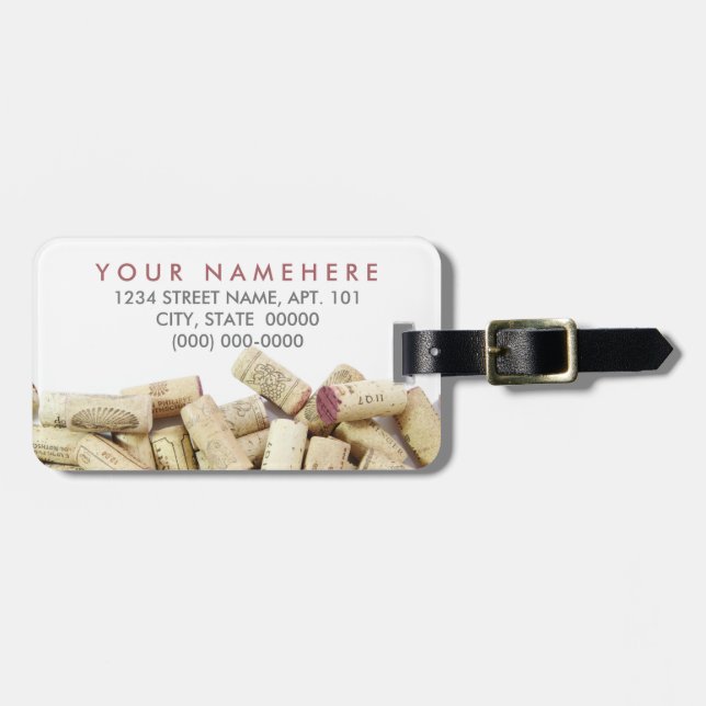 Wine Corks Luggage Tag (Front Horizontal)