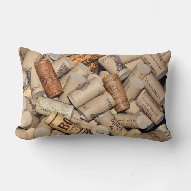 Wine Corks Lumbar Pillow (Front)