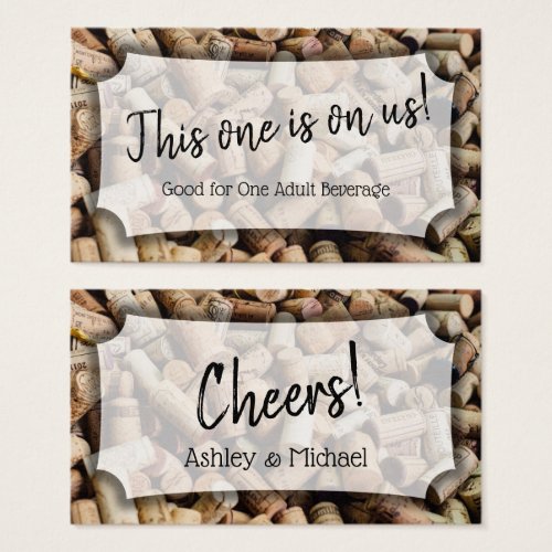 Wine Corks Photo Wedding  Event Drink Tickets