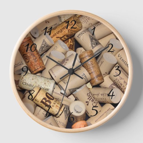 Wine Corks Round Clock