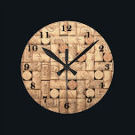 Wine Corks Round Clock<br><div class="desc">Wine Corks</div>