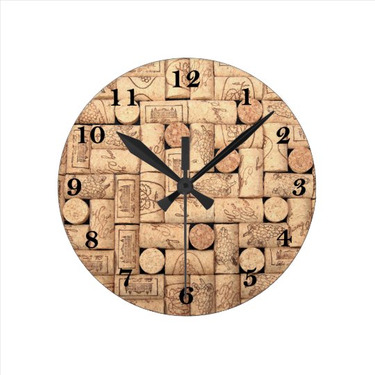 Wine Corks Round Clock
