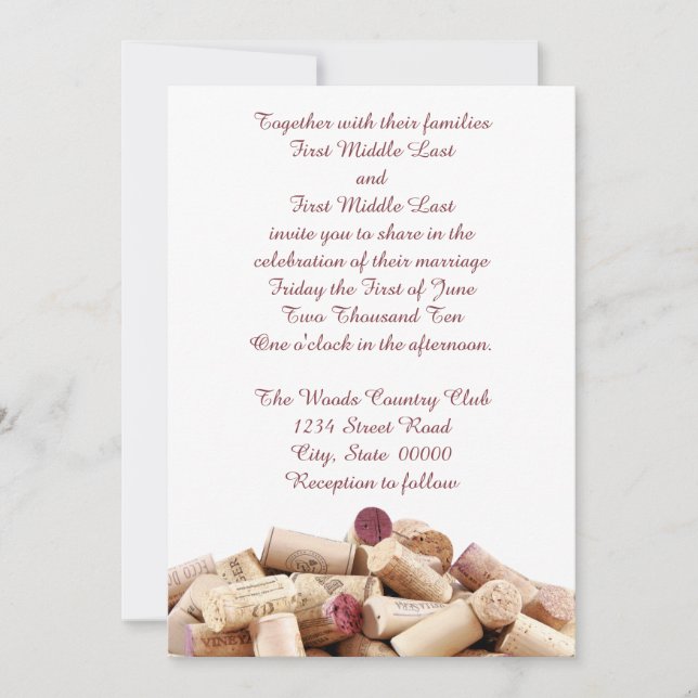 Wine Corks Wedding Invitations (Front)
