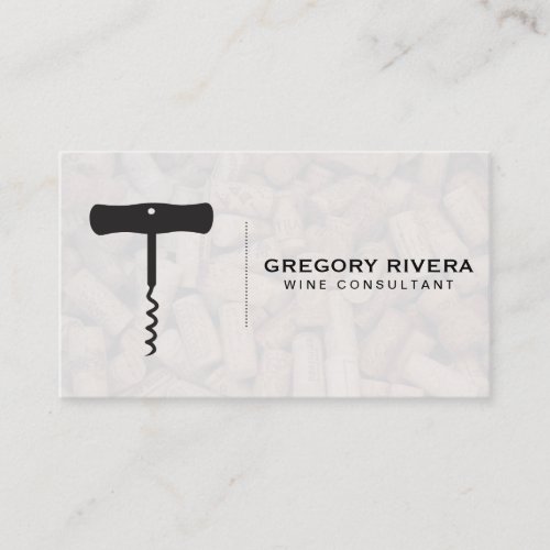 Wine  Corkscrew cork pile Business Card