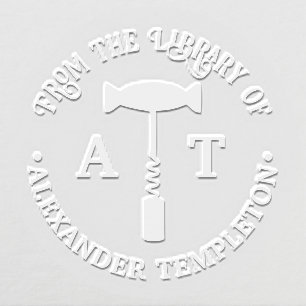 Wine Corkscrew Library Book Name Embosser