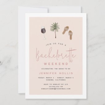 Wine Country Bachelorette Weekend Itinerary & Invitation | Zazzle