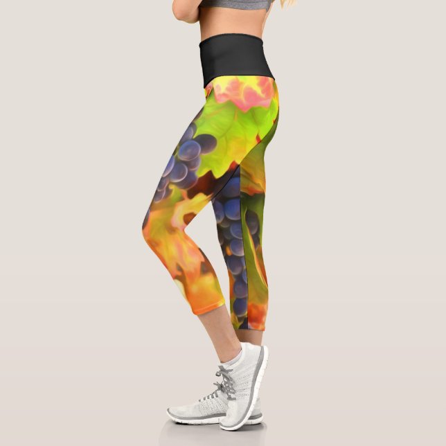 Wine Country Fun Capri Leggings (Left)