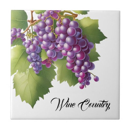 Wine Country Grapes Print Tile