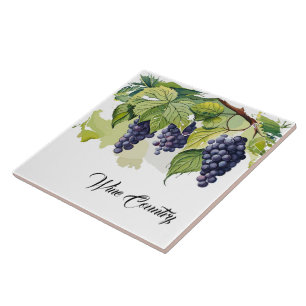 Wine Country Grapes Print Tile