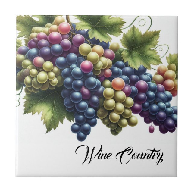 Wine Country Grapes Print Tile (Front)