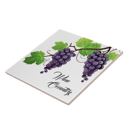 Wine Country Grapes Print Tile