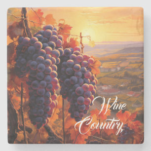 Wine Country Grapes Stone Coaster