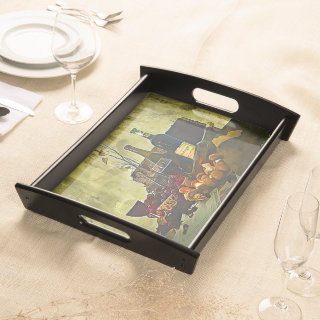 Wine Country Kitchen Decor Serving Tray (Front)