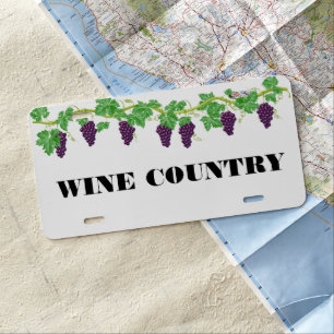 Wine Country License Plate