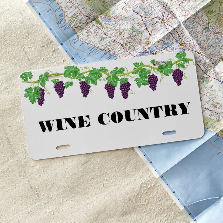 Wine Country License Plate Zazzle
