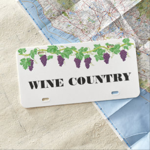 Wine Country License Plate