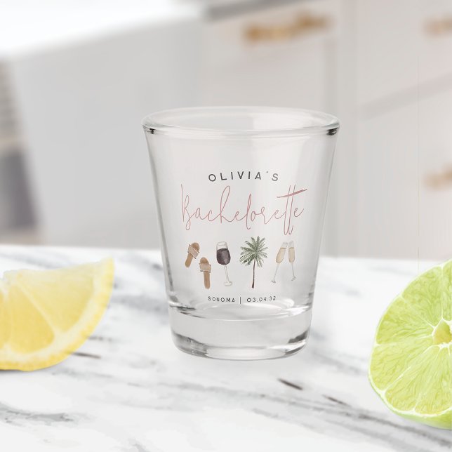 Wine Country Personalized Bachelorette Party Shot Glass (Creator Uploaded)