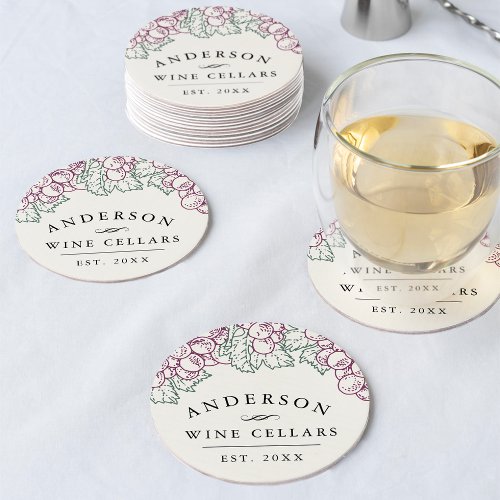 Wine Country  Personalized Home Wine Cellar Round Paper Coaster
