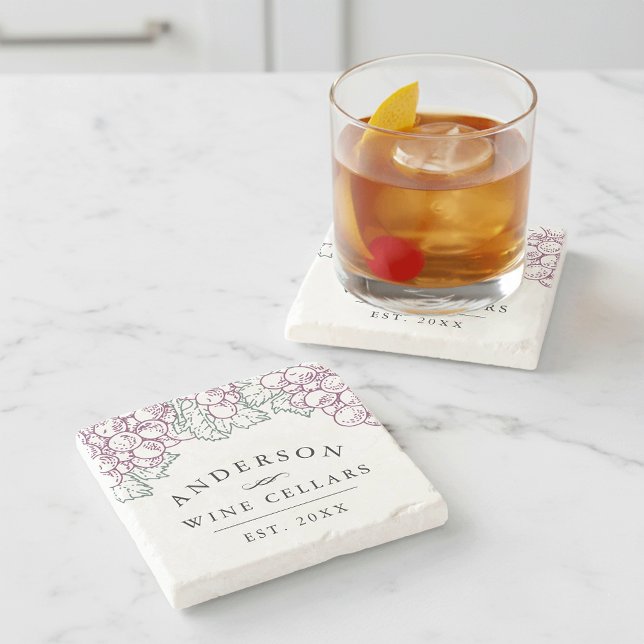 Wine Country | Personalized Home Wine Cellar Stone Coaster (Creator Uploaded)