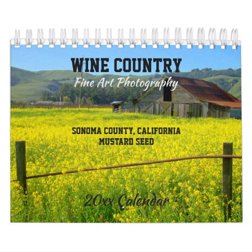 Wine Country Sonoma County California Calendar