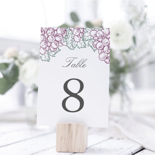 Wine Country Table Number Card