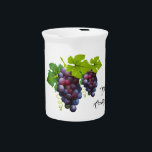 Wine Country Water Pitcher<br><div class="desc">This water pitcher is shown with a grapes art print with text that says Wine Country.
Customize this item or but as is.</div>