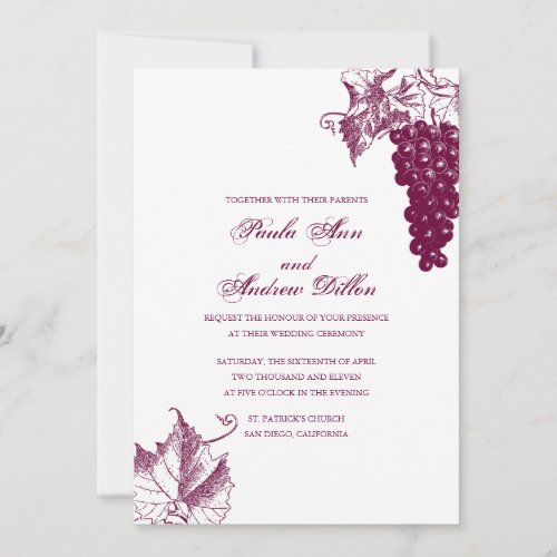 Wine Country Wedding Invitation