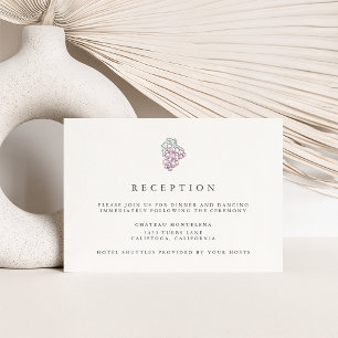 Wine Country Wedding Reception Enclosure Card