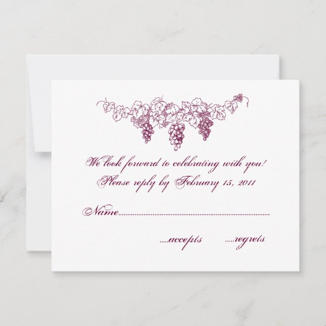 Wine Country Wedding RSVP (Front)